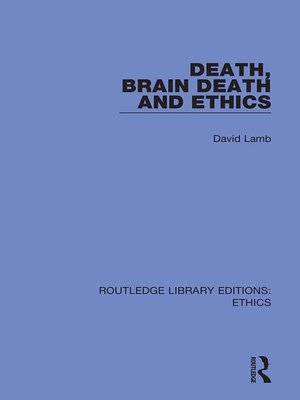 cover image of Death, Brain Death and Ethics